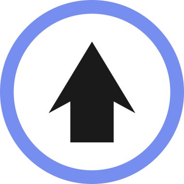 Beyaz arkaplanda siyah ok yönü simgesi, vektör illüstrasyonu    