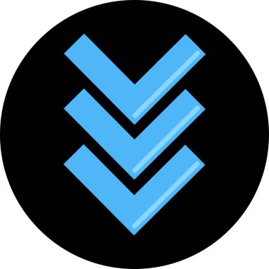 Ok simgesi. vektör biçimi mavi renk, beyaz arkaplan.