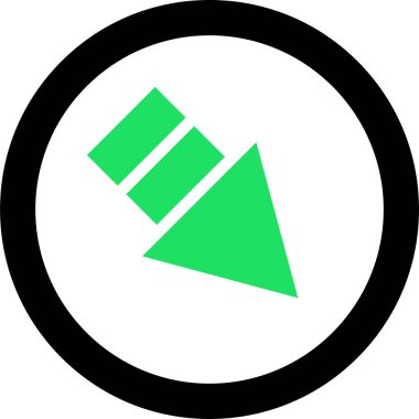 Beyaz arkaplanda yeşil ok yönü simgesi, vektör illüstrasyonu 