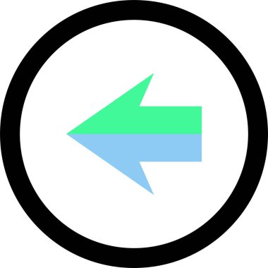 Beyaz arkaplanda ok yönü simgesi, vektör illüstrasyonu 