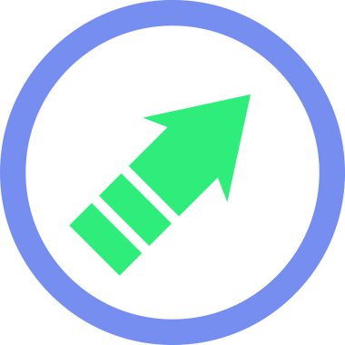 Beyaz arkaplanda yeşil ok yönü simgesi, vektör illüstrasyonu    