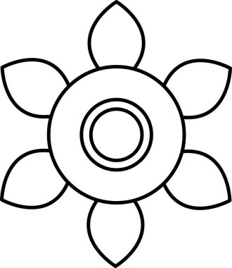 beyaz arkaplanda izole edilmiş düz biçimdeki çiçek simgesi. 