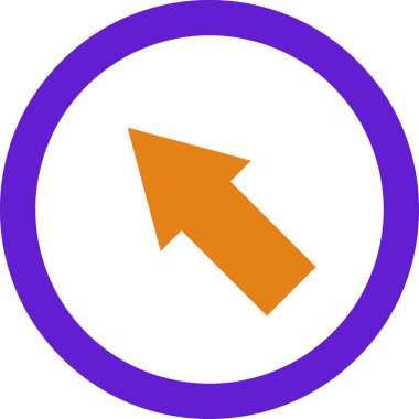 Beyaz arkaplanda ok yönü simgesi, vektör illüstrasyonu 