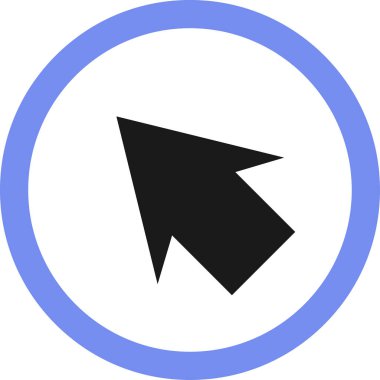 Beyaz arkaplanda siyah ok yönü simgesi, vektör illüstrasyonu    