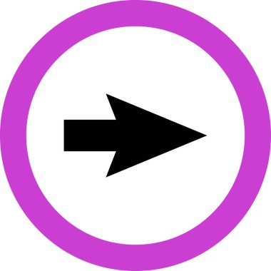 Beyaz arkaplanda siyah ok yönü simgesi, vektör illüstrasyonu 