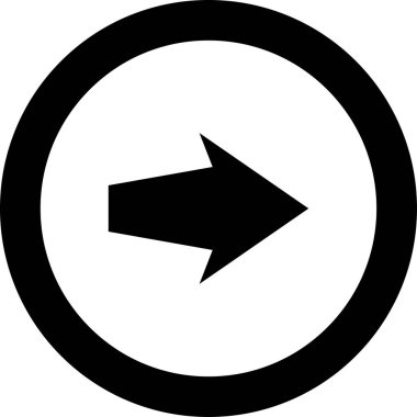 Beyaz arkaplanda siyah ok yönü simgesi, vektör illüstrasyonu 