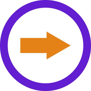 Beyaz arkaplanda ok yönü simgesi, vektör illüstrasyonu 