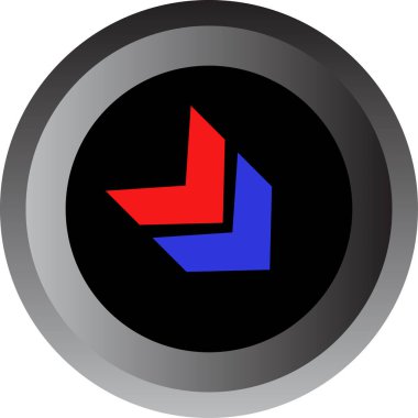 Beyaz arkaplanda izole edilmiş resimli simge - yuvarlak ok