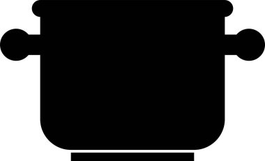 Mutfak çömleği simgesi beyaz arkaplanda izole edilmiş düz stil. 