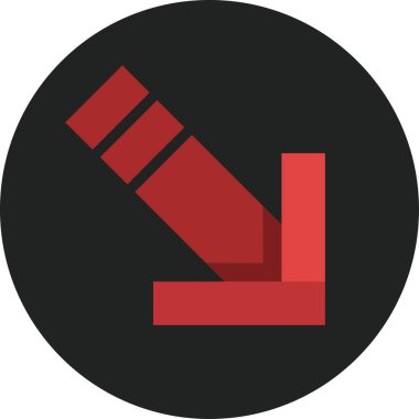 düz biçim vektör illüstrasyonunda kırmızı ok simgesi