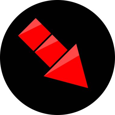 düz biçim vektör illüstrasyonunda kırmızı ok simgesi