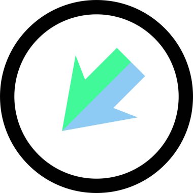 Beyaz arkaplanda ok yönü simgesi, vektör illüstrasyonu 