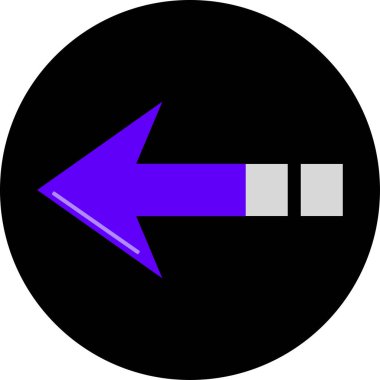 Sol ok simgesi, vektör illüstrasyonu