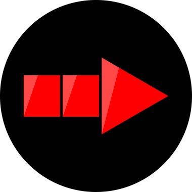 düz biçim vektör illüstrasyonunda kırmızı ok simgesi