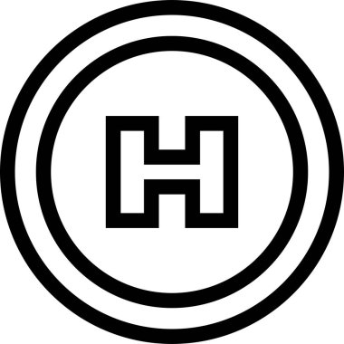 Beyaz arkaplanda helikopter pisti çizimi