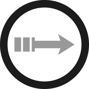 Beyaz arkaplanda ok yönü simgesi, vektör illüstrasyonu    