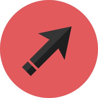 düz biçim vektör illüstrasyonunda siyah ok simgesi