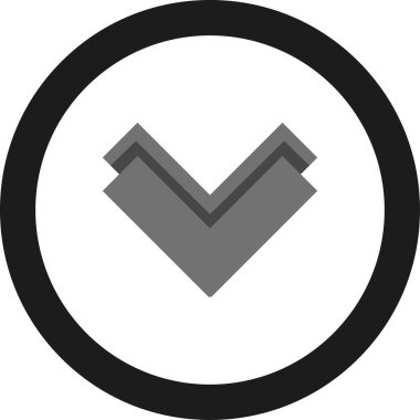 Beyaz arkaplanda ok yönü simgesi, vektör illüstrasyonu    