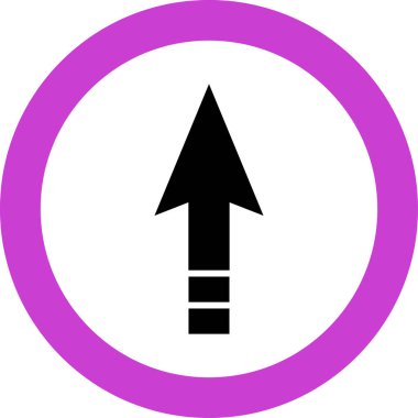 Beyaz arkaplanda siyah ok yönü simgesi, vektör illüstrasyonu 