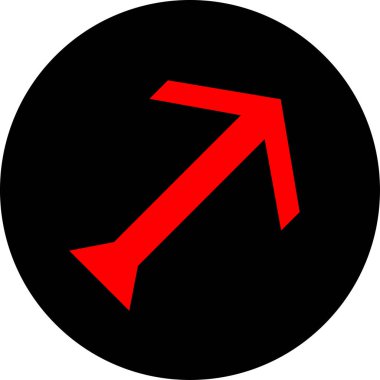 düz biçim vektör illüstrasyonunda kırmızı ok simgesi