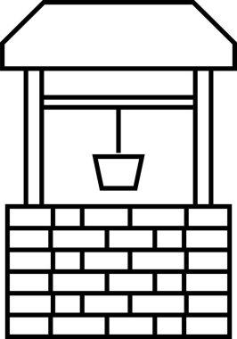 Su kuyusu simgesi izole edilmiş işaret sembolü ve uygulama için düz biçim