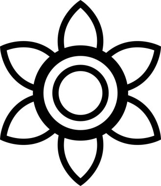 beyaz arkaplanda izole edilmiş düz biçimdeki çiçek simgesi. 