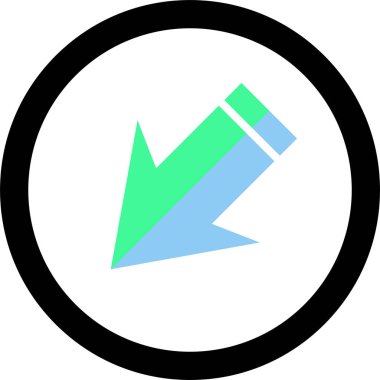 Beyaz arkaplanda ok yönü simgesi, vektör illüstrasyonu    