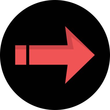 düz biçim vektör illüstrasyonunda kırmızı ok simgesi