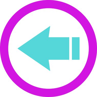 Beyaz arkaplanda ok yönü simgesi, vektör illüstrasyonu    