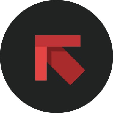 düz biçim vektör illüstrasyonunda kırmızı ok simgesi