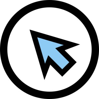 Beyaz arkaplanda ok yönü simgesi, vektör illüstrasyonu