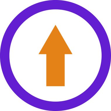 Beyaz arkaplanda ok yönü simgesi, vektör illüstrasyonu 