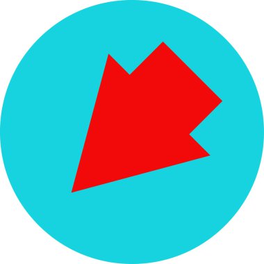 düz biçim vektör illüstrasyonunda kırmızı ok simgesi