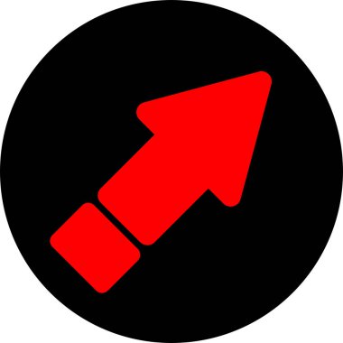 düz biçim vektör illüstrasyonunda kırmızı ok simgesi