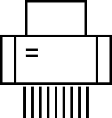 Kağıt öğütücü simgesi, ofis ekipmanları konsepti