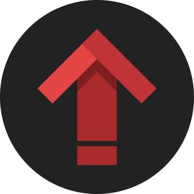 düz biçim vektör illüstrasyonunda kırmızı ok simgesi