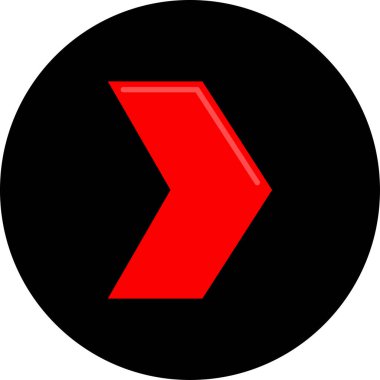 düz biçim vektör illüstrasyonunda kırmızı ok simgesi