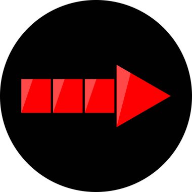 düz biçim vektör illüstrasyonunda kırmızı ok simgesi