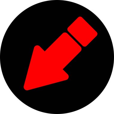 düz biçim vektör illüstrasyonunda kırmızı ok simgesi