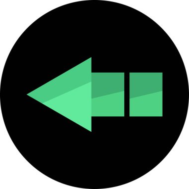 Sol ok simgesi, vektör illüstrasyonu