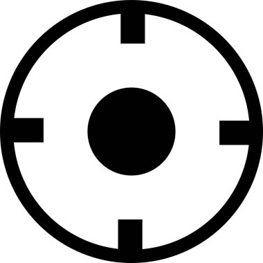 beyaz arkaplanda izole edilmiş düz biçimli hedef simgesi. 