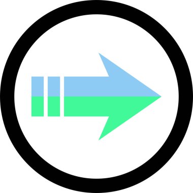 Beyaz arkaplanda ok yönü simgesi, vektör illüstrasyonu