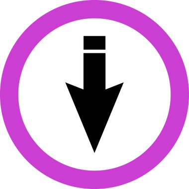 Beyaz arkaplanda siyah ok yönü simgesi, vektör illüstrasyonu    