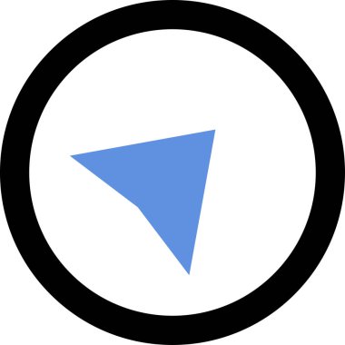 Beyaz arkaplanda mavi ok yönü simgesi, vektör illüstrasyonu    