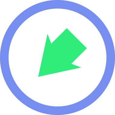 Beyaz arkaplanda yeşil ok yönü simgesi, vektör illüstrasyonu 