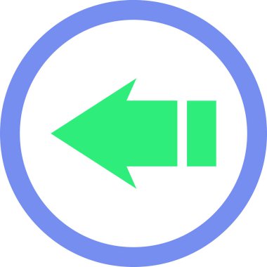 Beyaz arkaplanda yeşil ok yönü simgesi, vektör illüstrasyonu 