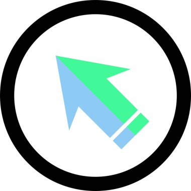 Beyaz arkaplanda ok yönü simgesi, vektör illüstrasyonu 