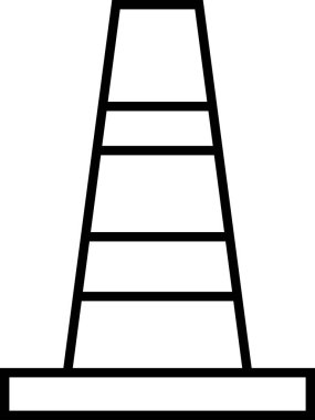 Trafik konisi simgesi, düz biçim tasarımı 