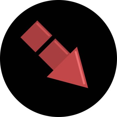 düz biçim vektör illüstrasyonunda kırmızı ok simgesi