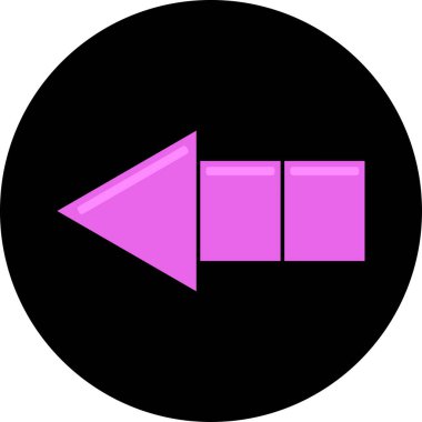 Sol ok simgesi, vektör illüstrasyonu